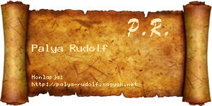 Palya Rudolf névjegykártya